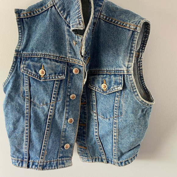 Vintage Biker Jean Vest - Picture 1 of 4